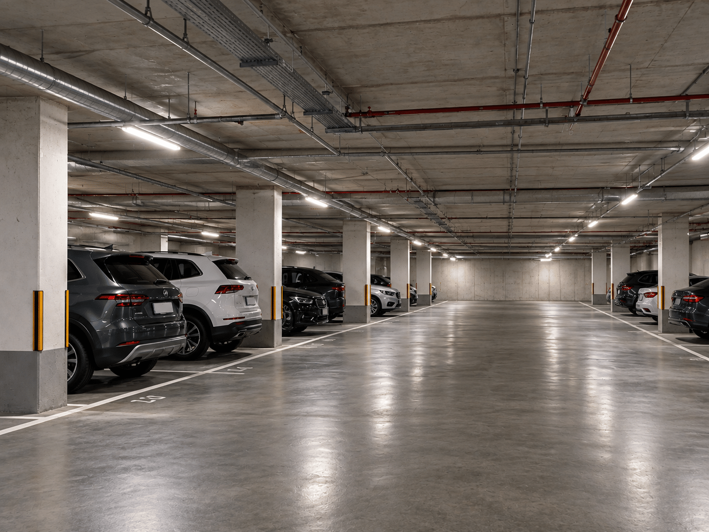 Underground parking garage for student apartments near UVU